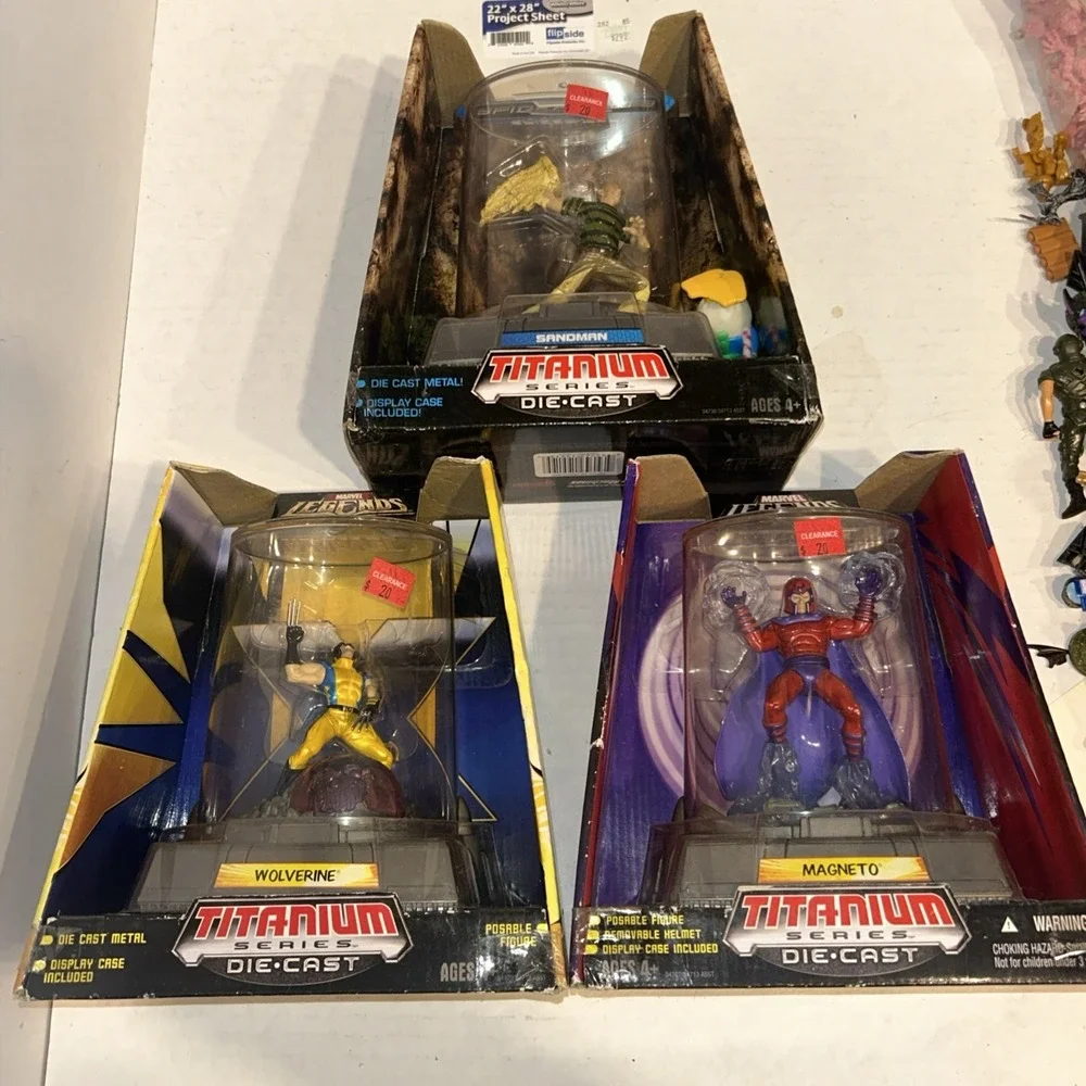 Wolverine, Magneto, Sandman Die-Cast Titanium Series Figure Collectible Hasbro